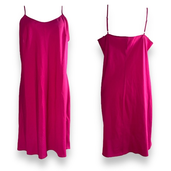 Nanette Lepore Simple Barbie Hot Pink Slip Dress 12 - Picture 2 of 6